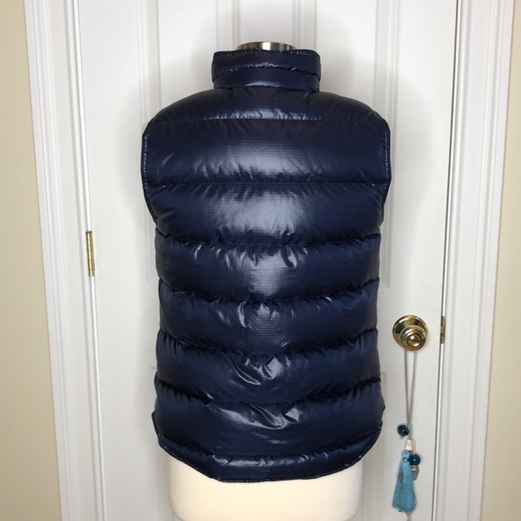 J. Crew Navy Dawn & Feather Filled Puffer Vest Medium - Picture 4 of 7